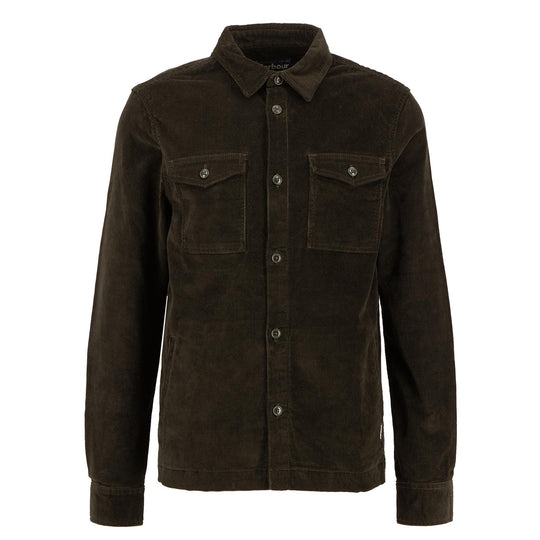 Overshirt Uomo Barbour Velluto Rigato Verde