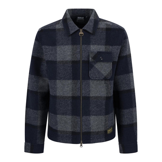 Camicia Over Uomo Barbour International hailwood Fleece Overshirt Blu/Grigio