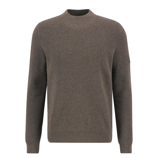 Maglione Uomo Barbour International Girocollo Crawley Fango