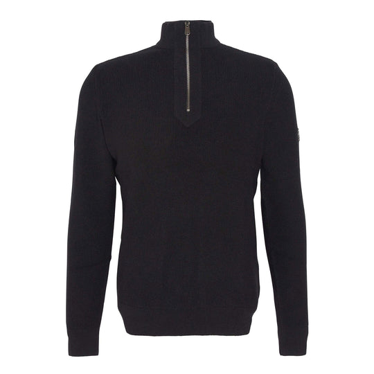 Maglia Uomo Barbour International Crawley Con Zip Corta Nero