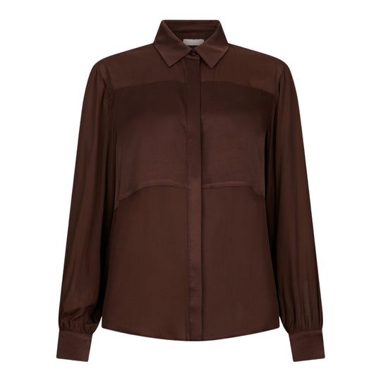 Camicia Donna LIU-JO Effetto Raso Marrone