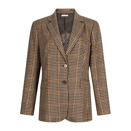 Giacca Donna LIU-JO Over Pied De Pull Bottone Gioiello Beige/Blu