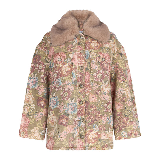 Giubbino Donna LIU-JO Western Over Verde/Rosa
