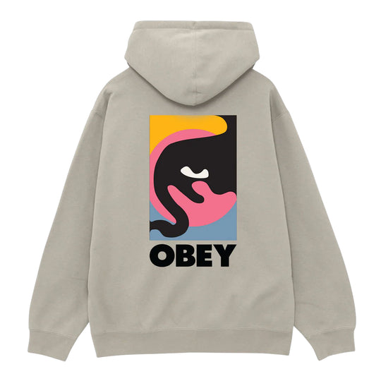 Felpa Uomo Obey Quarter Icon Grigio Chiaro