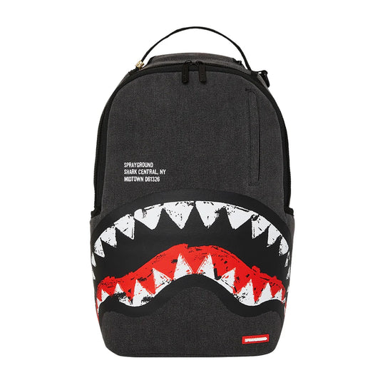Zaino Sprayground Shark Central Denim Venom Nero