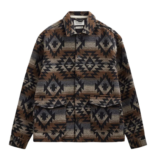 ANERKJENDT Over Camicia Uomo AKOTTO INKA - Nero Multicolor