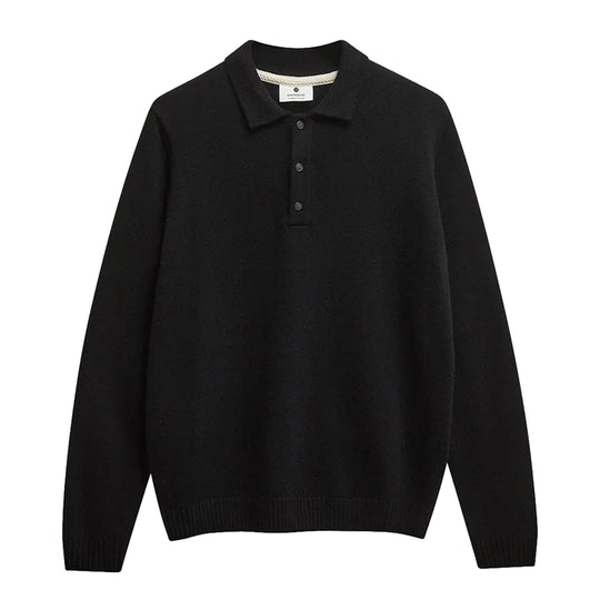 ANERKJENDT Polo Uomo M/L AKPETER MERINO - Nero