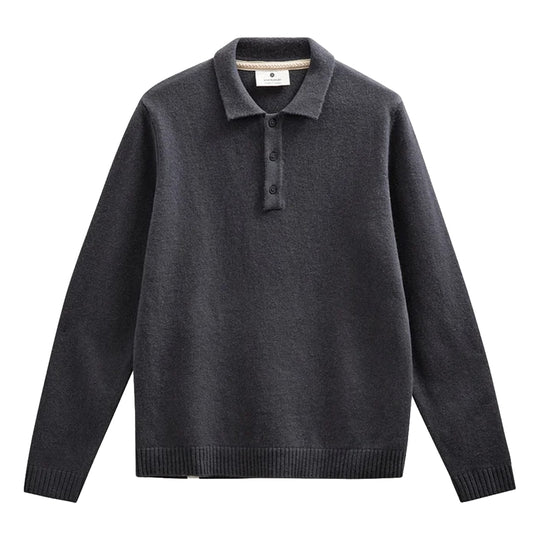 ANERKJENDT Polo Uomo M/L AKPETER MERINO - Piombo