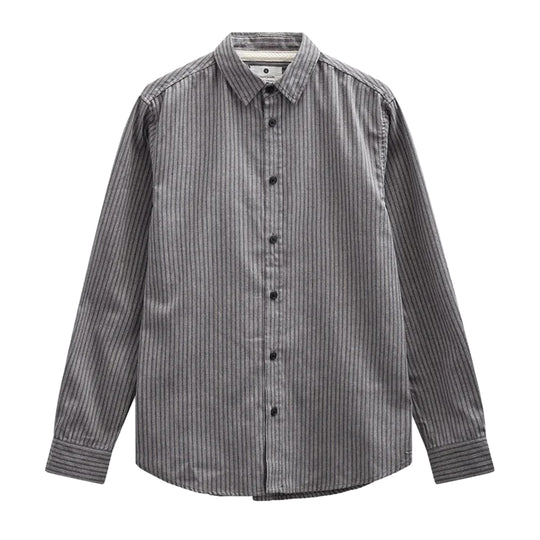 ANERKJENDT Camicia Uomo AKLEIF STRIPE4 - Grigio