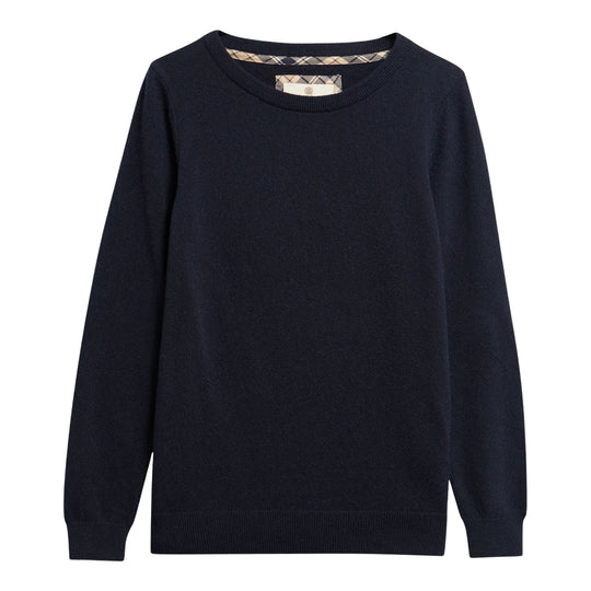 BARBOUR Felpa Pendle Crew Knit - Blu