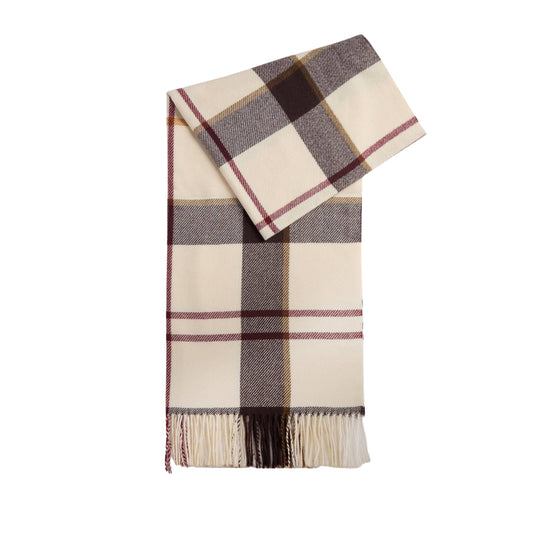 BARBOUR Sciarpa Donna Tartan HARRIET - Panna/Bordeaux