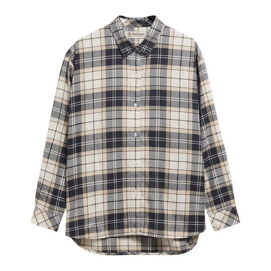 BARBOUR Camicia Donna Vestibilità Rilassata Elishaw Tartan - Panna/Blu/Beige