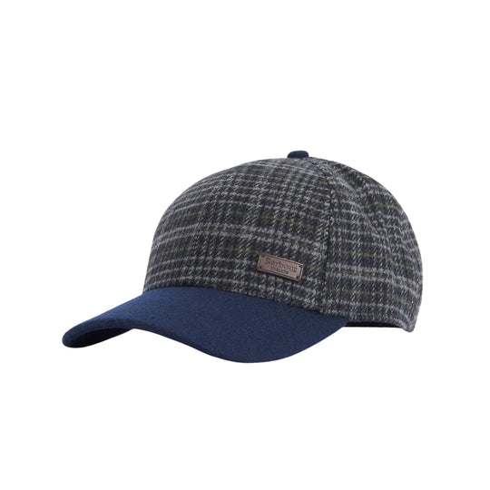 BARBOUR Cappellino Clyde in Misto Lana Principe di Galles - Blu