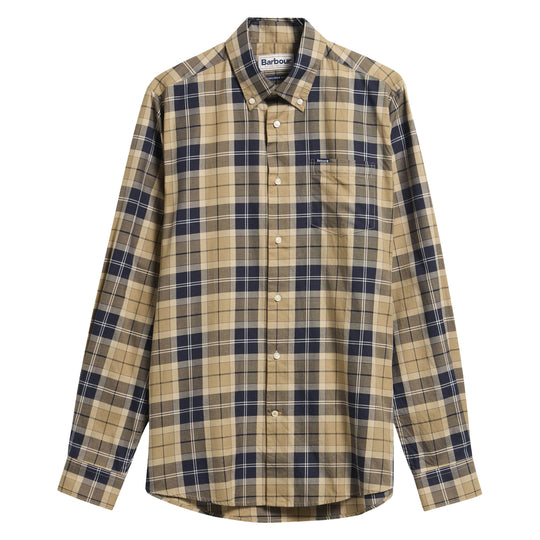 BARBOUR Camicia Uomo Wetheram taglio Sartoriale Tartan - Beige/Blu