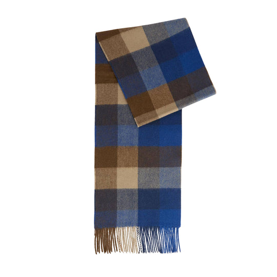 BARBOUR Sciarpa Uomo Tattersall grande - Blu/ Multicolor