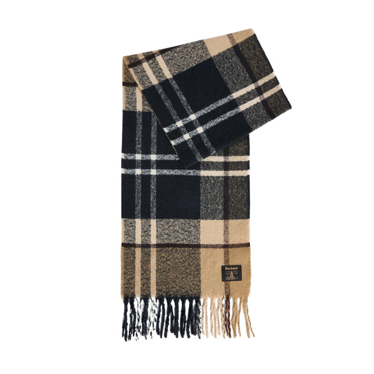 BARBOUR Sciarpa Uomo in Tartan YORKLANE - Beige/Blu