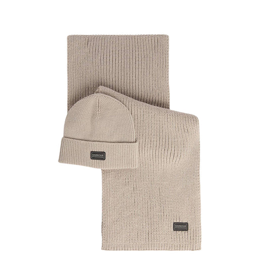 BARBOUR INTERNATIONAL Set regalo berretto + sciarpa SWEEPER LEGACY - Sasso