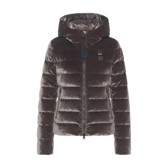 BLAUER Piumino Donna in Velluto Lucido VELLY - Marrone