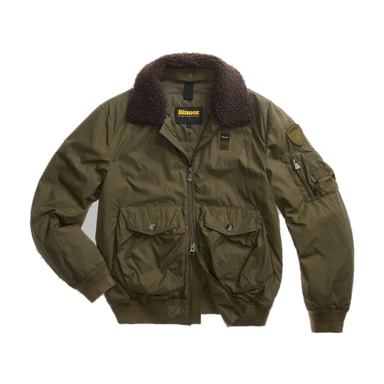 BLAUER Bomber Uomo Con Collo in Pelliccia GLEASON - Verde