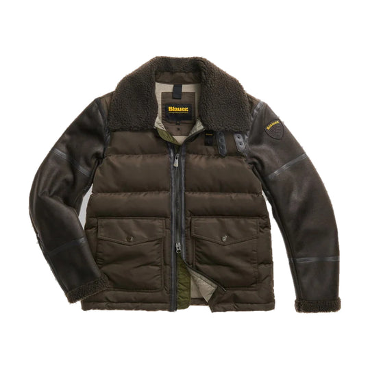 BLAUER Giubbino Uomo Montone e Nylon AMHERST - Marrone