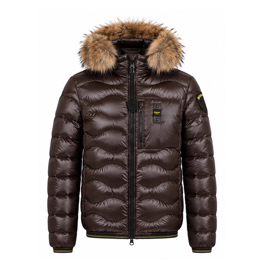 BLAUER Piumino Uomo WAVE BOMBER HD FUR - Marrone