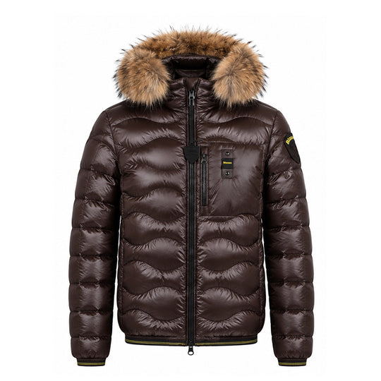 BLAUER Piumino Uomo WAVE BOMBER HD FUR - Marrone
