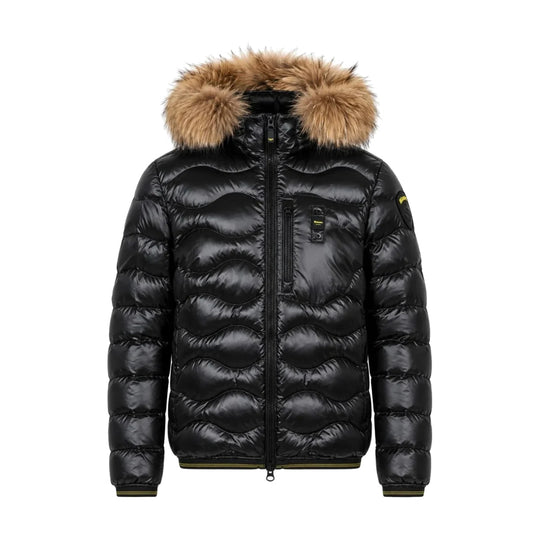BLAUER Piumino Uomo WAVE BOMBER HD FUR - Nero