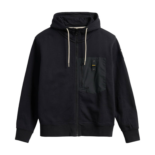 BLAUER Felpa Uomo con Zip e Cappuccio NEPTUNE - Nero