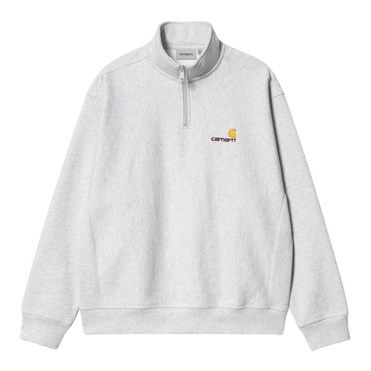 CARHARTT WIP Felpa Uomo Half Zip American Script Grigia