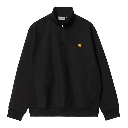 Felpa Uomo Carhartt Wip Half Zip American Script Nero