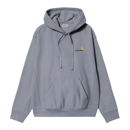 CARHARTT WIP Felpa Uomo con Cappuccio Hooded American Script Grigia
