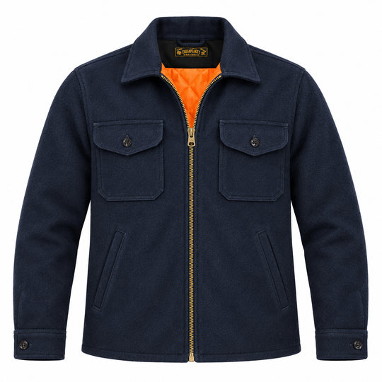 CHESAPEAKE'S Over Camicia Uomo Full zip WOOL VEST - Blu