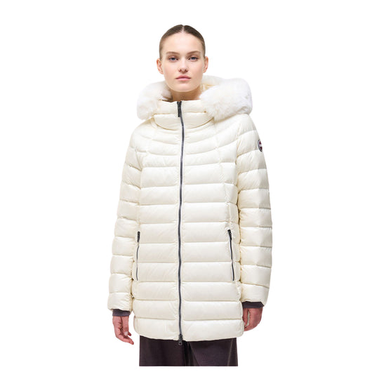 COLMAR Piumino a Trapezio Donna con pelliccia sintetica - Panna