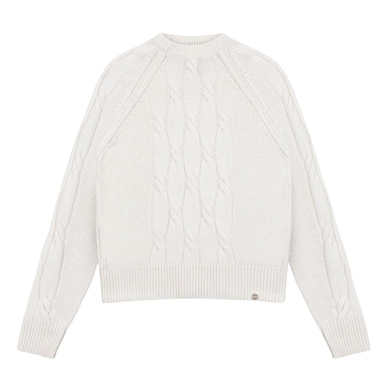 COLMAR Maglia Pullover girocollo a trecce - Bianco
