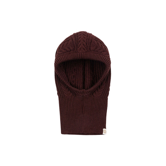 COLMAR Balaclava Donna in Maglia Jacquard a trecce Bordeaux