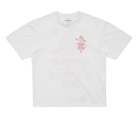 EDWIN T-Shirt Uomo EKODA BATH HOUSE - Bianco/Rosso