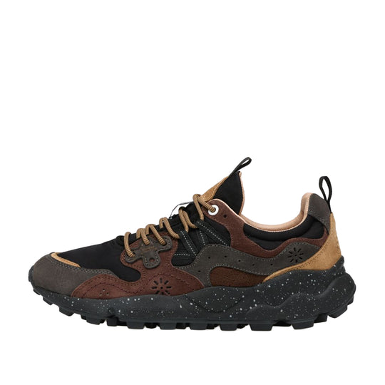 FLOWER MOUNTAIN Sneakers Uomo YAMANO 3 in suede e tessuto tecnico - Grigio/Marrone/Nero