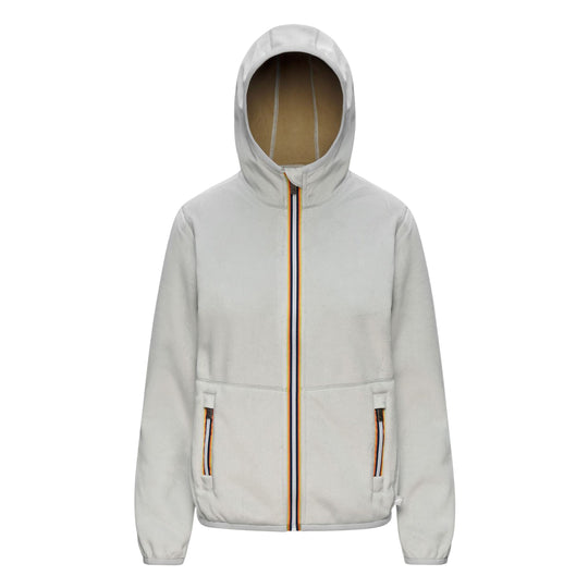 K-WAY Felpa con cappuccio Full Zip LILY VELOUR POLAR DOUBLE - Grigio Perla