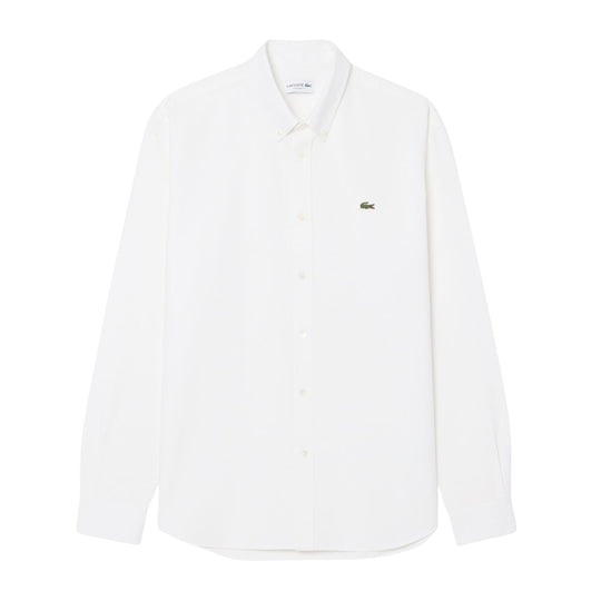 Camicia Lacoste Fit Regolare in Cotone Oxford Bianca