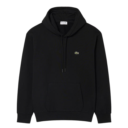 LACOSTE Felpa con cappuccio in tessuto felpato - Nero