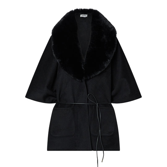 LIU-JO SOFT Poncho Donna in Montone sintetico - Nero