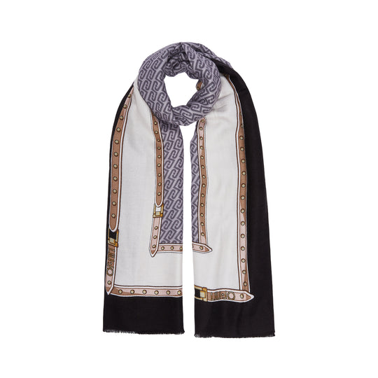 LIU-JO SOFT Stola Donna con Logo Monogram - Nero