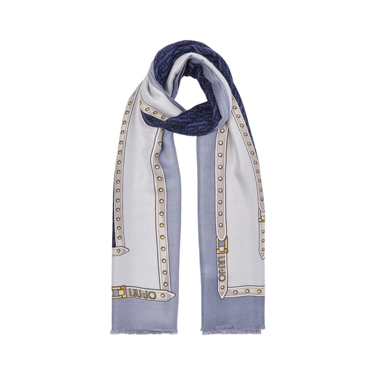 LIU-JO SOFT Stola Donna con Logo Monogram - Blu