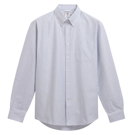 SEBAGO Camicia Uomo Oxford DOUBLING OX - Blu/ Bianco