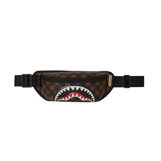 SPRAYGROUND Marsupio SHARKS IN PARIS WTF BUBBLE BROWN CHECK - Marrone