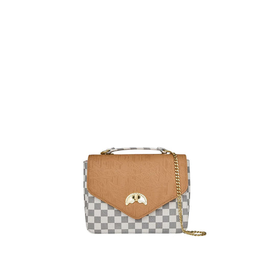 SPRAYGROUND Borsa EMBOSSED CREAM CHECK - Grigio/Beige