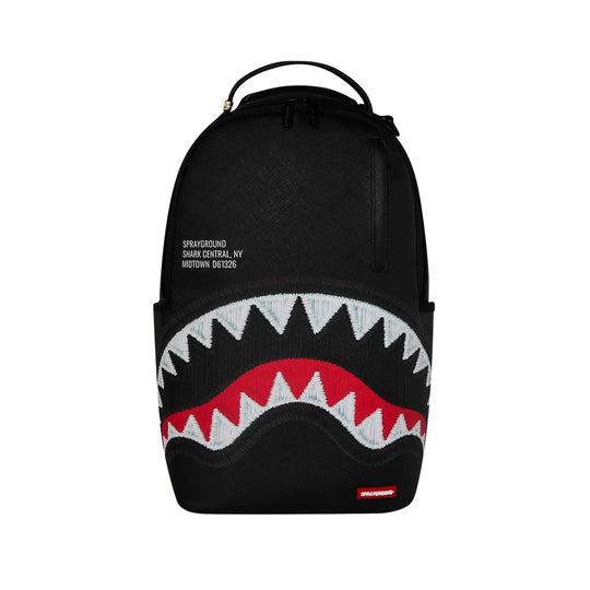 SPRAUGROUND Zaino SHARK CENTRAL BLACK EMBROIDERED SHARK - Nero/Multicolore