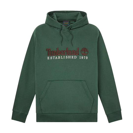 TIMBERLAND Felpa Uomo Logo Established 1973 Ricamato - Verde Scuro