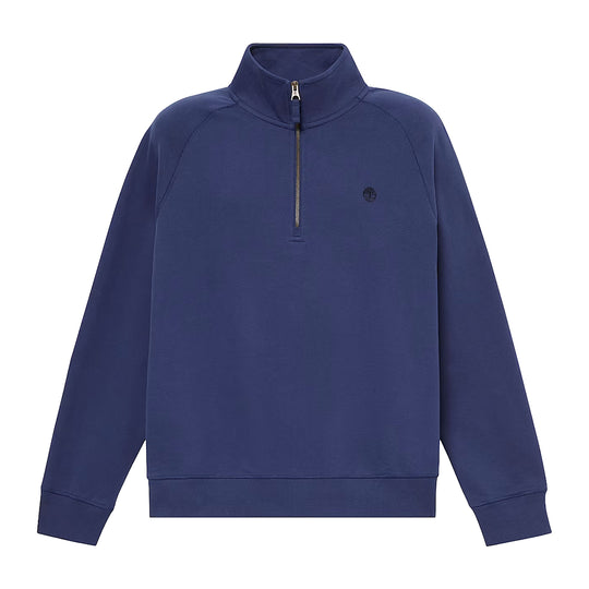 TIMBERLAND Felpa con Zip 1/4 e Logo Ricamato EXETER RIVER - Blu Chiaro