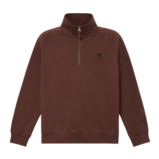 TIMBERLAND Felpa con Zip 1/4 e Logo Ricamato EXETER RIVER - Marrone
